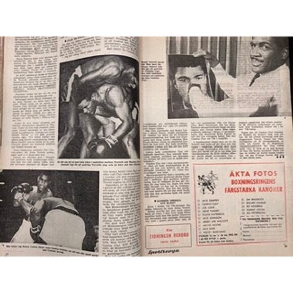 RARE 1967 Swedish Rekord Journal Cassius Clay Magazine Muhammad Ali Terrell - Picture 3 of 6